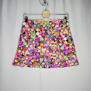Tzu Tzu Golf Skort Women Small Multicolor Spotted Pocket Tennis Pickleball